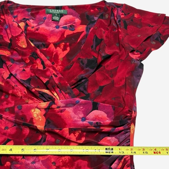 Lauren Ralph Lauren Flutter Sleeve Floral Print Dress - Picture 8 of 12